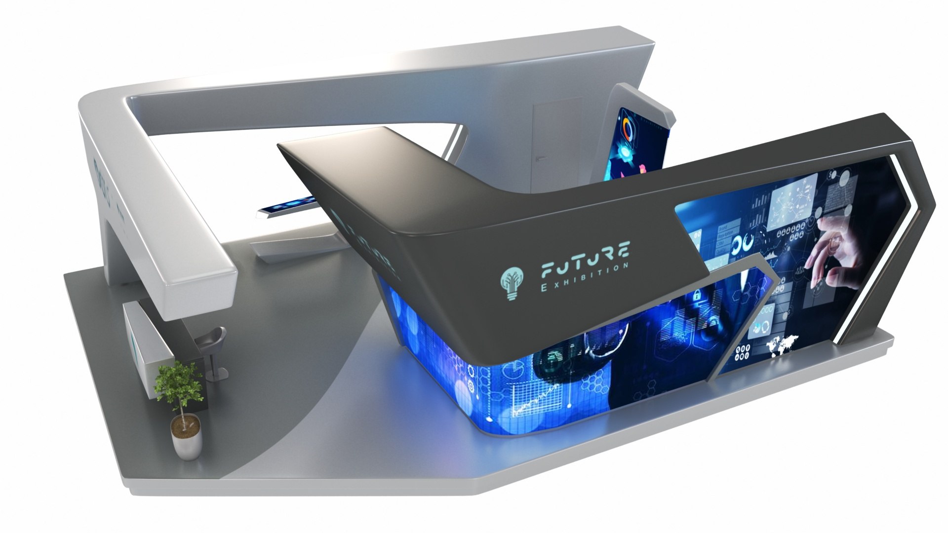 3D Futuristic Exhibition Stand 2 https://p.turbosquid.com/ts-thumb/8Q/nJt7xd/tU/futuristicexhibitionstand29/jpg/1628456993/1920x1080/fit_q87/38a10dc9c17043ccd08c4a11cee693ffe1415c27/futuristicexhibitionstand29.jpg
