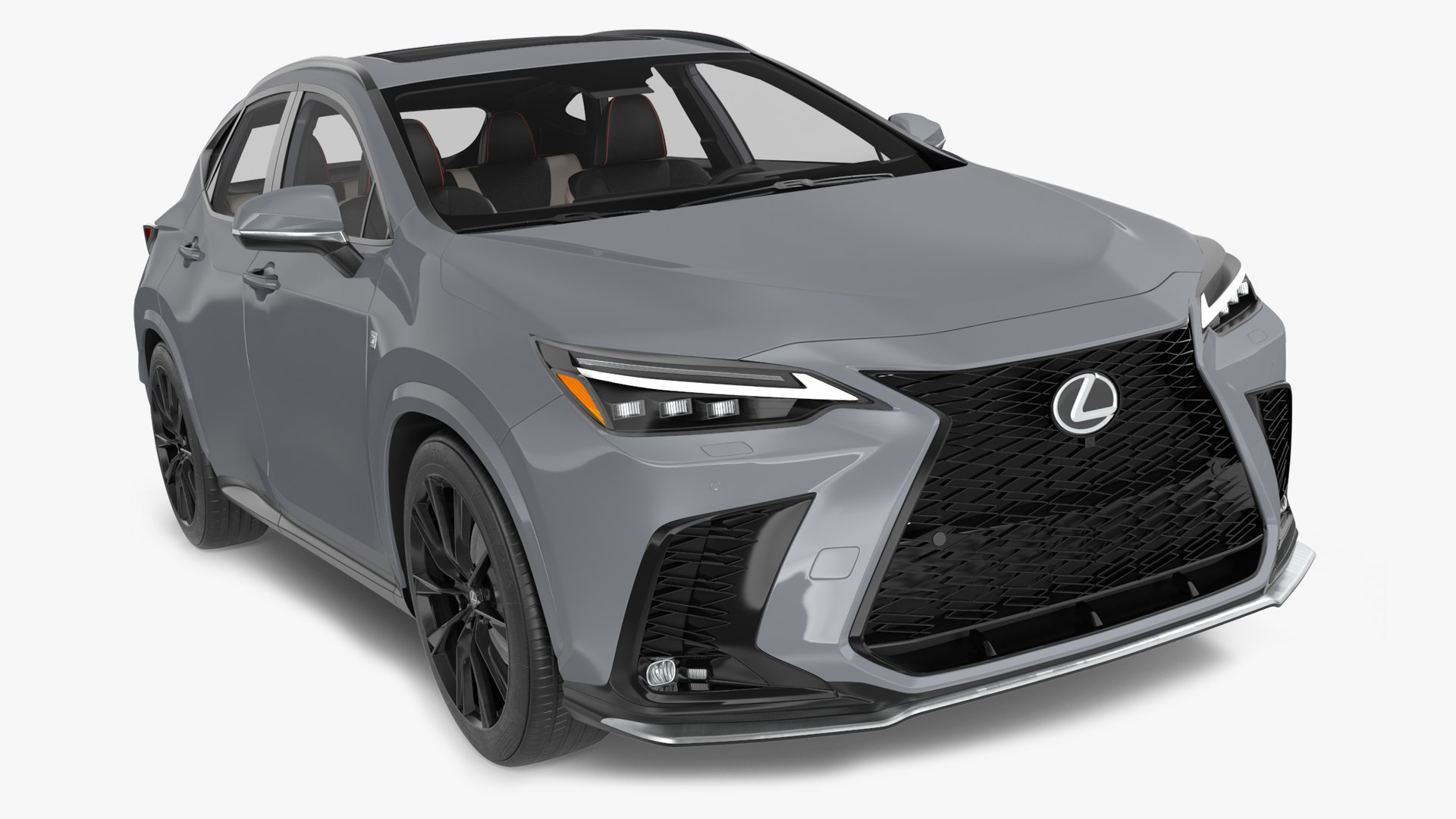 Premium 2024 Lexus NX Hybrid Grey Simple Interior 3D model preview