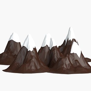 cartoon low poly mountains pack