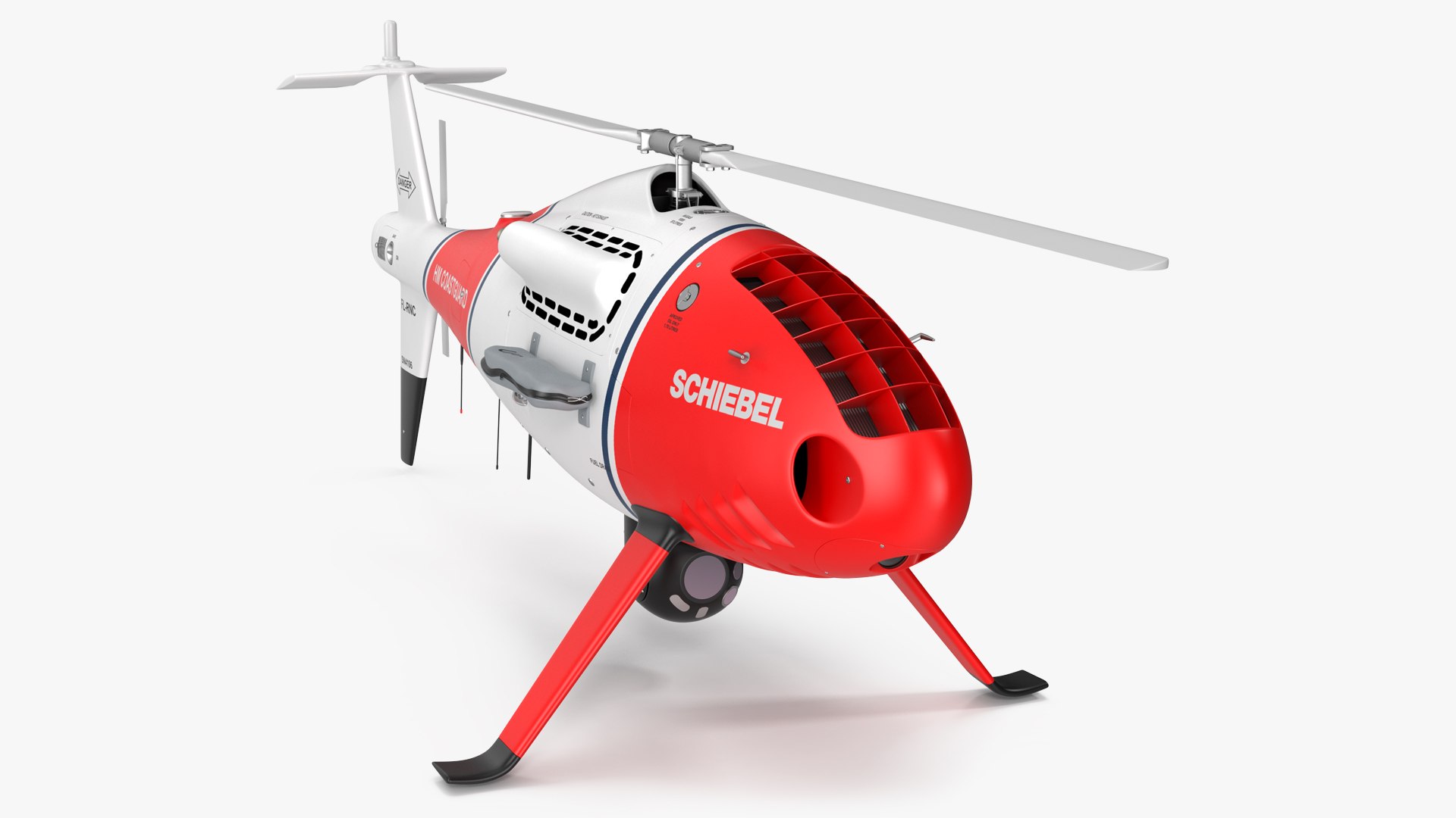 Schiebel Camcopter S100 UAV Coast Guard Rigged 3D model preview