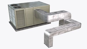 3D Large Rooftop AC Unit