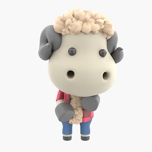 3D Cute Sheep 3D Illustration model