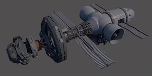 3D model sci-fi satalite