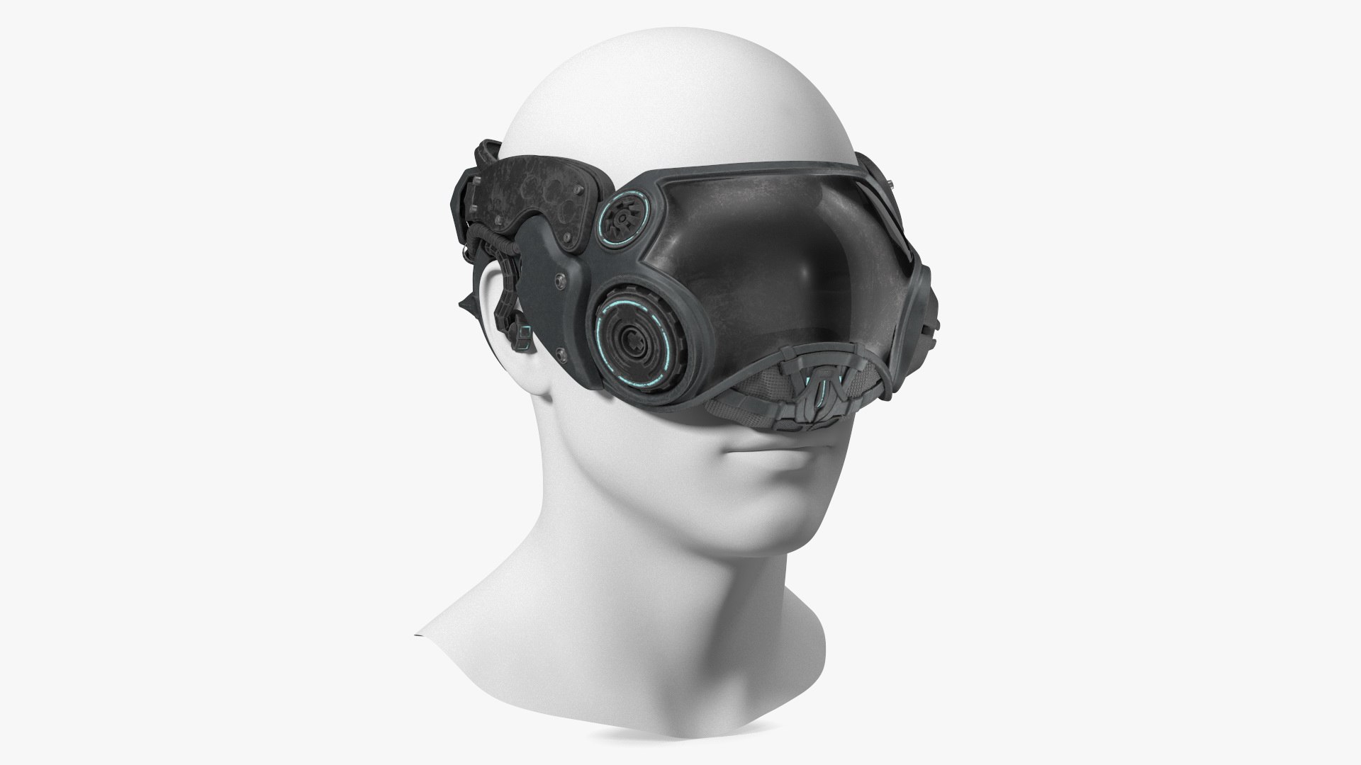 Sci-fi Head Mask Used 3D model preview