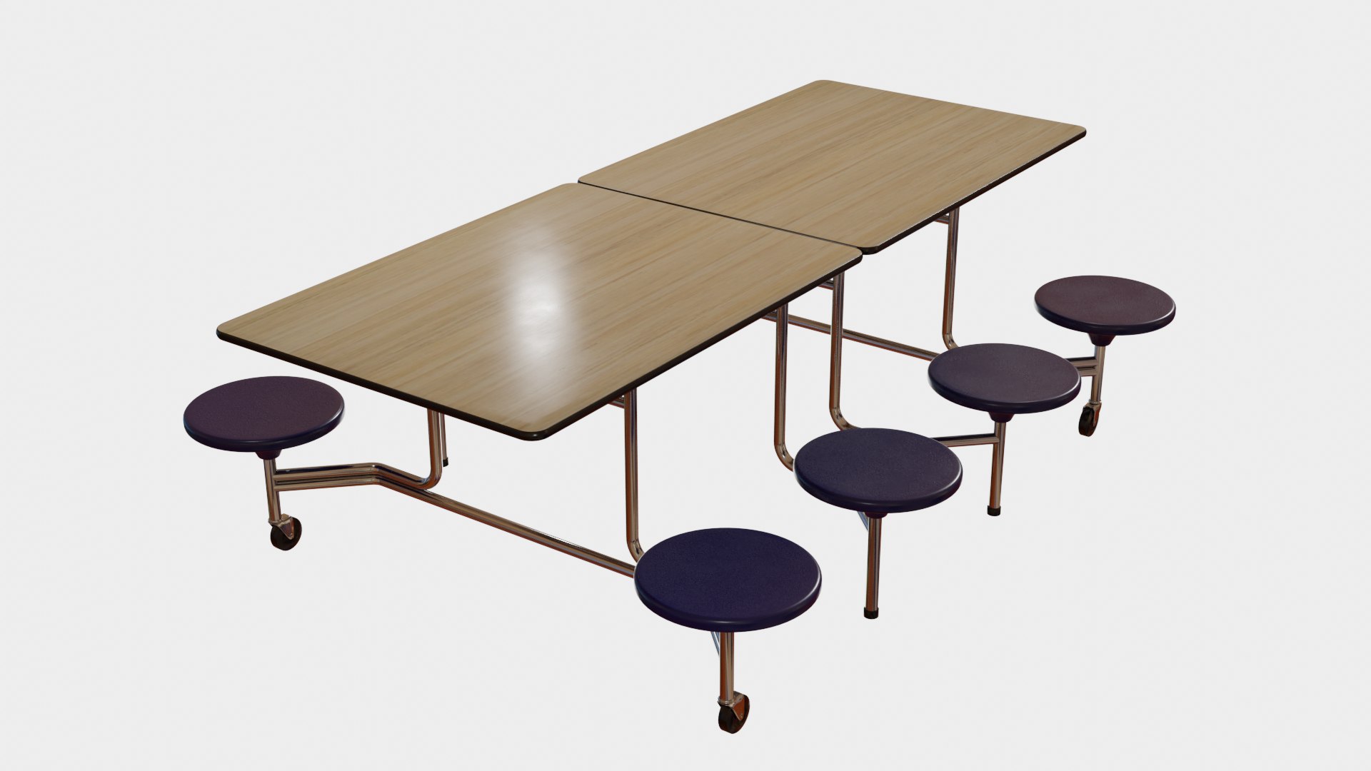 3D Mobile Cafeteria Table Model TurboSquid 2112927