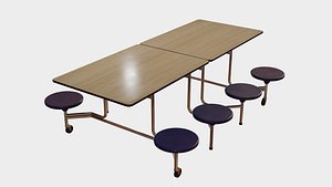 3D Mobile Cafeteria Table model