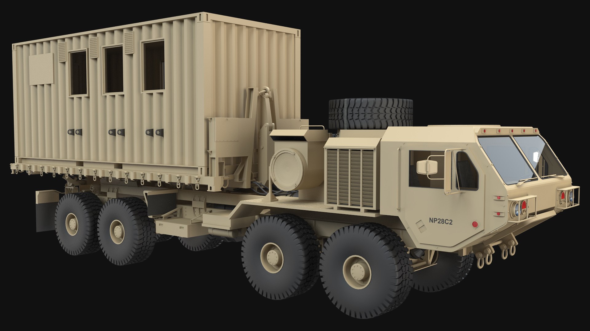 3D HEMTT Heavy Expanded Mobility Tactical Truck With Shelter Container ...