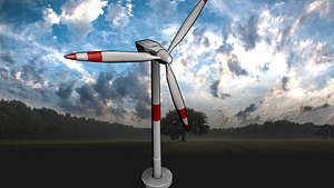 Modern Wind Turbine | Game-Ready |