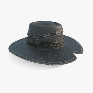 Old style Western cowboy hat 3D model