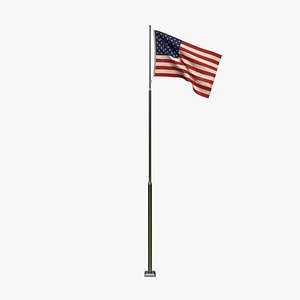 United State USA Flag 3D model