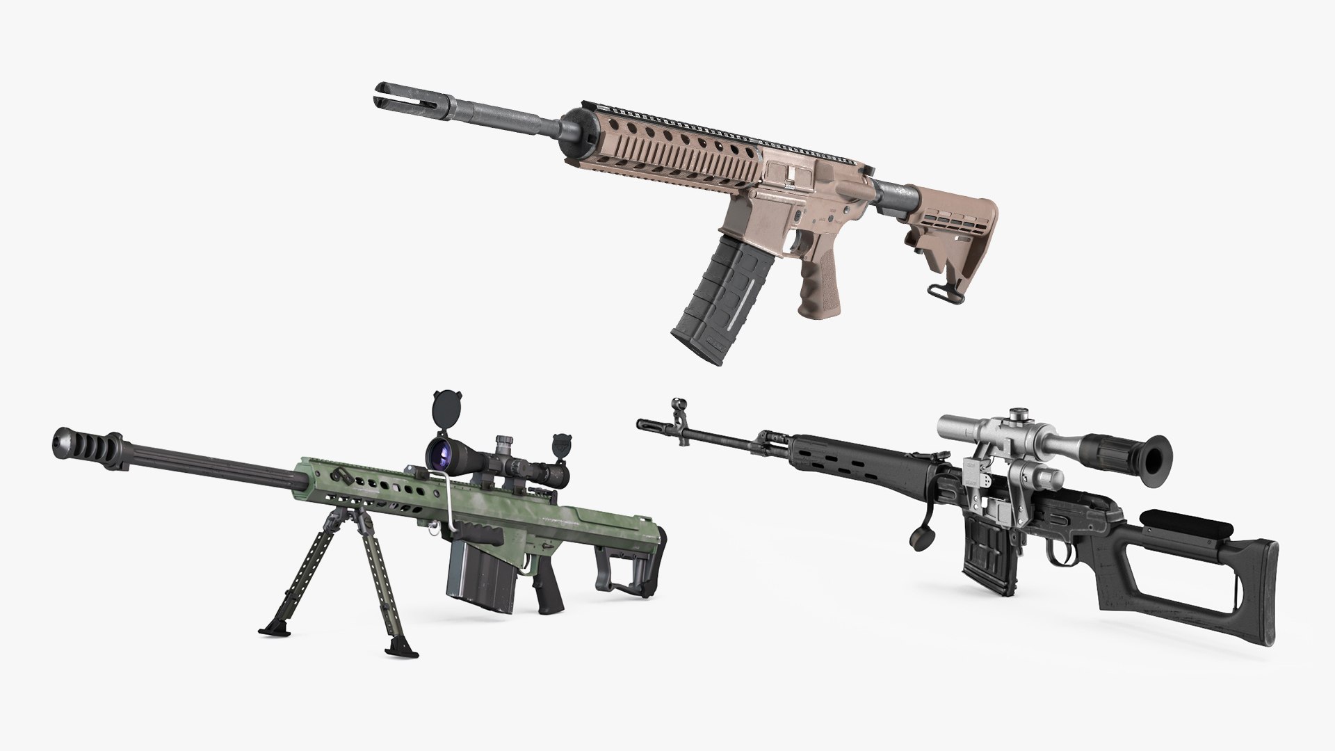 Sniper Rifles Collection 3 - TurboSquid 2428671