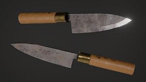 3D Vintage Japanese Chefs Knife model