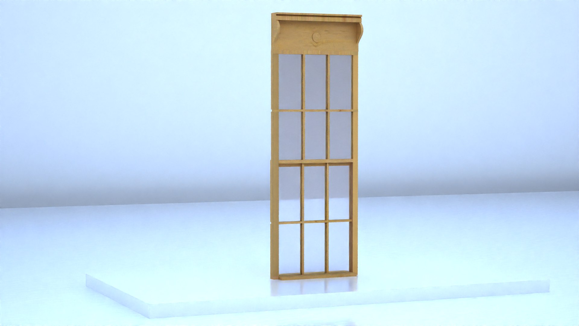 3D Wooden Window Frame Classic Interior Architecture Game Ready ...