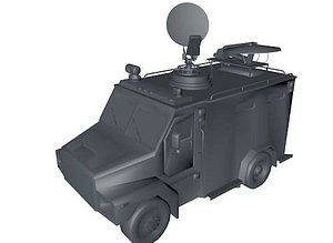 Low Poly News Van