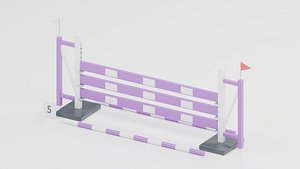 Purple Plank Show Jumping Obstacle 3D Model