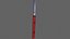 3D PBR Katana Japanese Sword Red V3