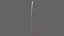 3D PBR Katana Japanese Sword Red V3