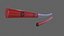 3D PBR Katana Japanese Sword Red V3