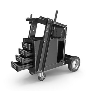 Rolling Welding Cart with Drawers  PBR model