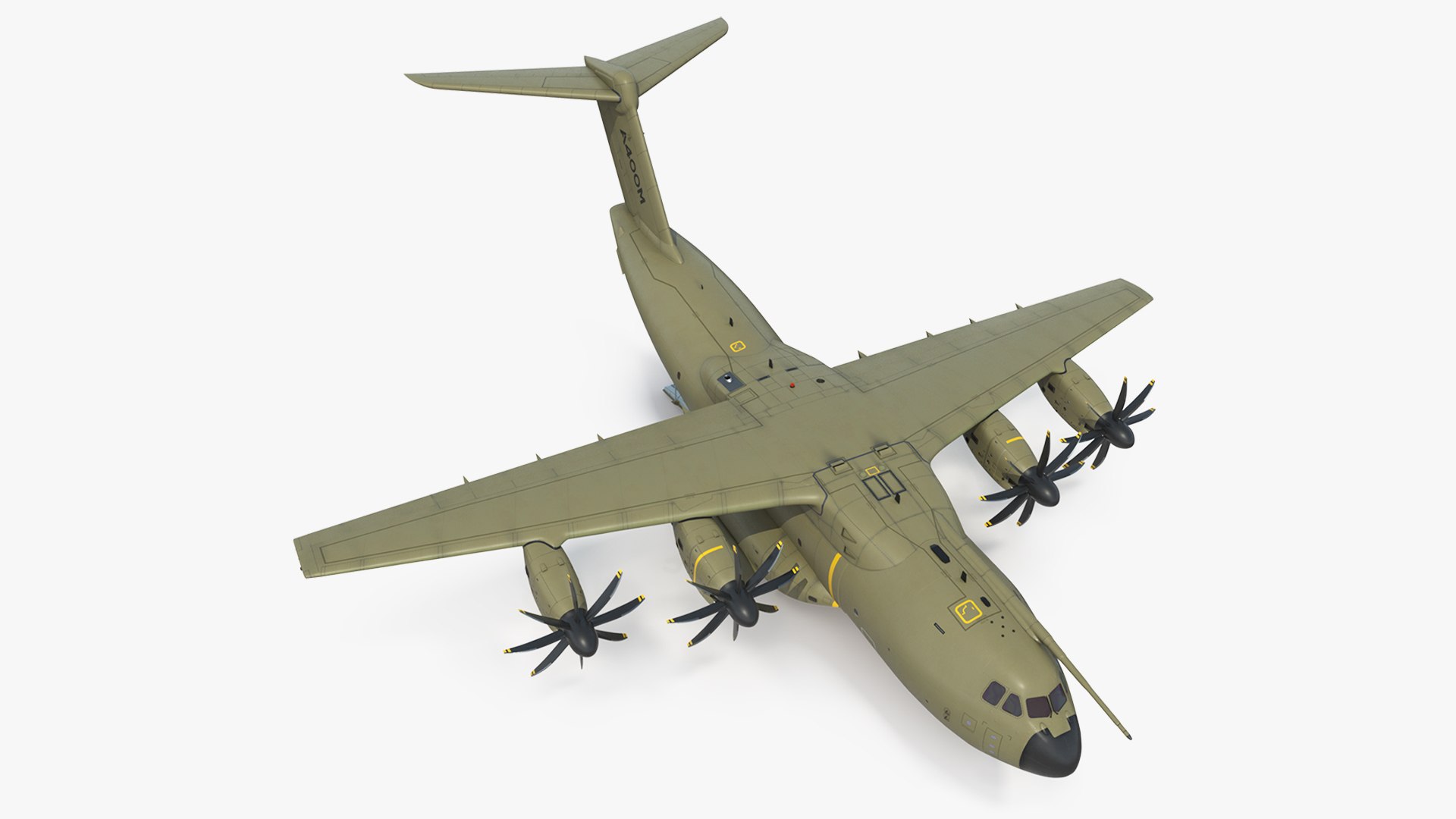 Airbus A400M Military Transport with Oshkosh M ATV Loaded 3D model preview