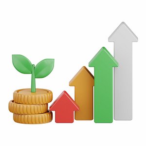 3d rendering profit isolated useful for business and finance design element