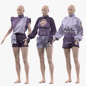 3 female anime clothes-vol3 3D model