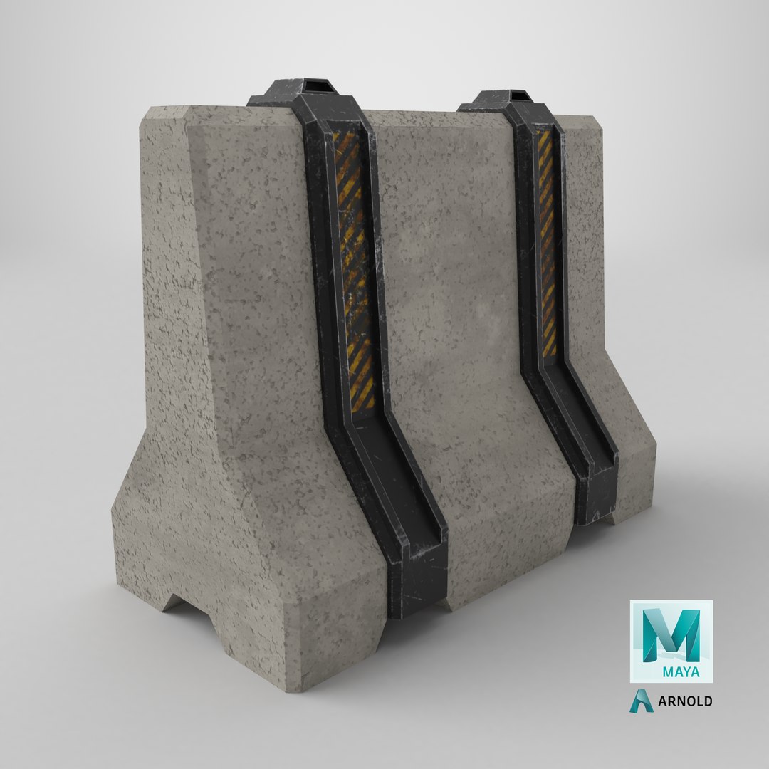 3D Scifi Concrete Barrier https://p.turbosquid.com/ts-thumb/8R/o2jEpS/FP/stemcell_maya_arnold_render/png/1740051064/1920x1080/fit_q87/01ea7675cfdd3492daa9f7ee50634208145ab650/stemcell_maya_arnold_render.jpg