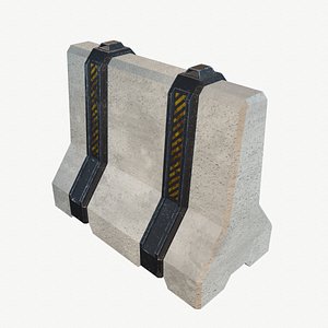 3D Scifi Concrete Barrier