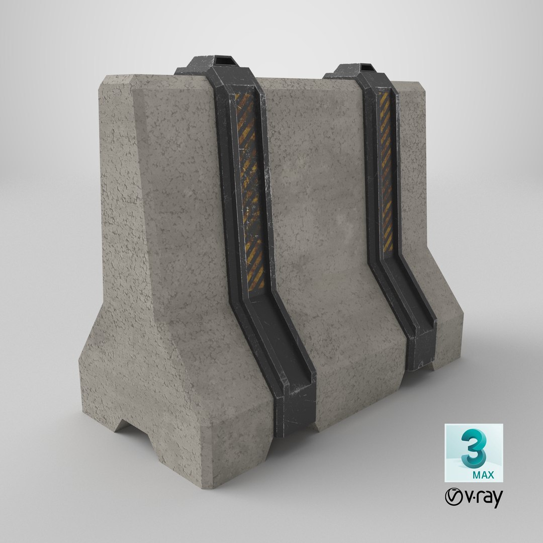3D Scifi Concrete Barrier https://p.turbosquid.com/ts-thumb/8R/o2jEpS/hj/stemcell_max_vray_render/png/1740051073/1920x1080/fit_q87/2c6328b0bd96a167094ca2a8d6a034e4e177cf57/stemcell_max_vray_render.jpg