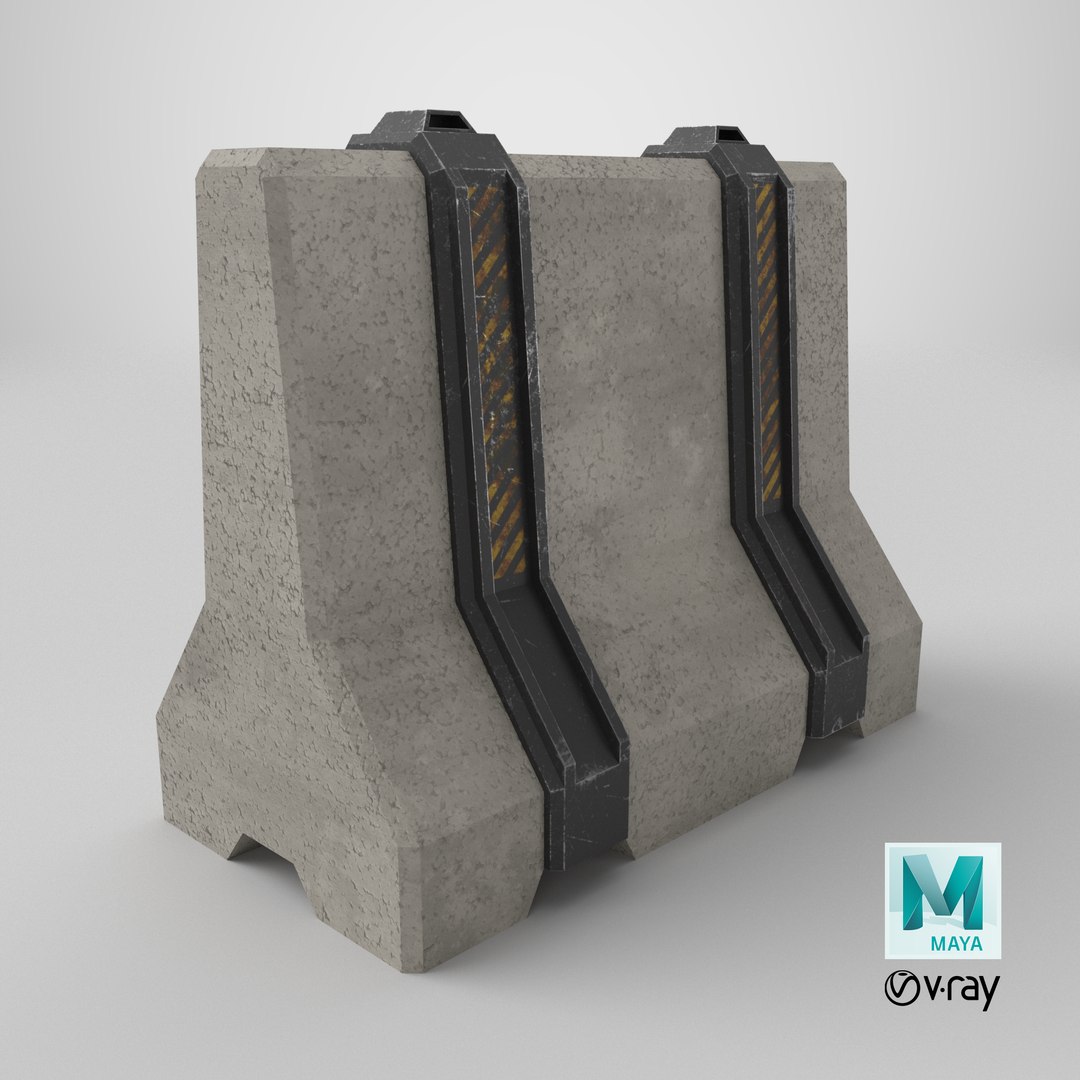 3D Scifi Concrete Barrier https://p.turbosquid.com/ts-thumb/8R/o2jEpS/hw/stemcell_maya_vray_render/png/1740051066/1920x1080/fit_q87/51b5a6237f34c698007edc265f381dba969327ee/stemcell_maya_vray_render.jpg