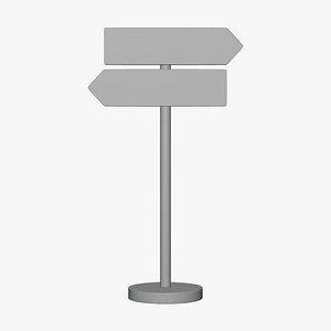 Traffic Direction Sign - Geometry Only No Textures No Materials 3D