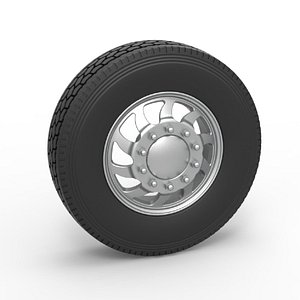 Diecast Front custom wheel of semi truck Version 17 Scale 1 to 25 3D model