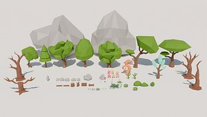Low Poly Nature 3D Asset Pack