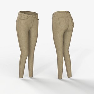 3D Woman Brown Cotton  Pants