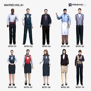 3D People Waiter Vol 01