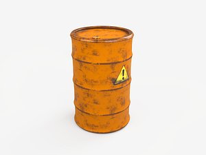 3D model oil barrel contains