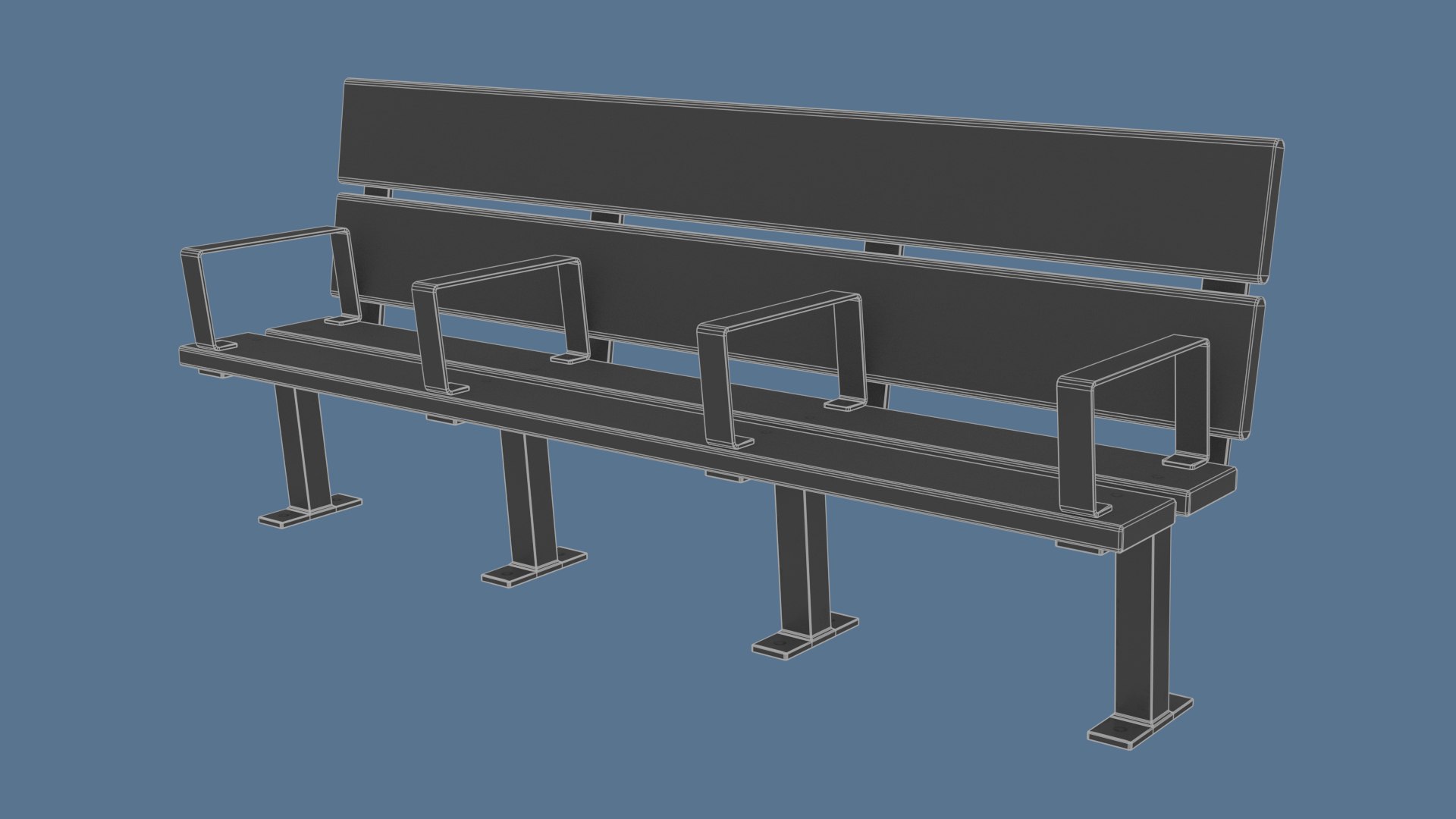 3D model Wooden Bench With Three Seats https://p.turbosquid.com/ts-thumb/8R/zHmIUl/yh/woodbenchwireframe/jpg/1705845438/1920x1080/fit_q87/620bae76332ee1597624278c887168bca7da8b96/woodbenchwireframe.jpg