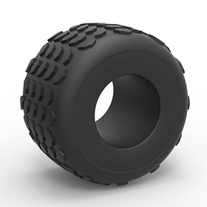 3D Diecast Monster Jam tire 2 Scale 1 to 25