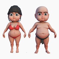 3D Combo 2 Base mesh By and Girl  Chuppy Chibi