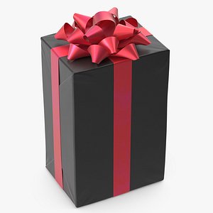 Gift Box with a Bow Black v5