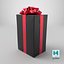 Gift Box with a Bow Black v5