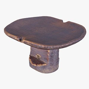 3D Headrest Africa Wood Furniture Prop 16 Remastered