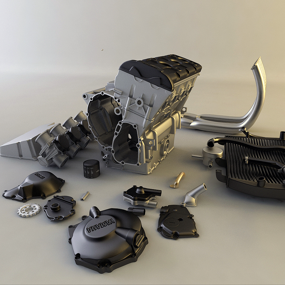 3d model r6 engine