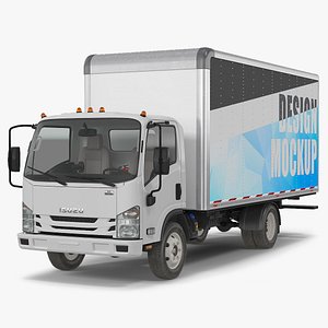 3D model Box Truck Isuzu NPR 2018 Mockup