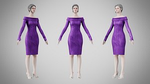 3D Dress 11 Royal Velvet Purple