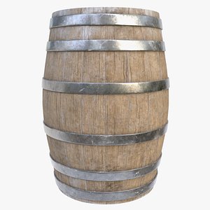 Barrel wooden 03 3D