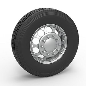 Diecast Front custom wheel of semi truck Version 6 Scale 1 to 25 3D