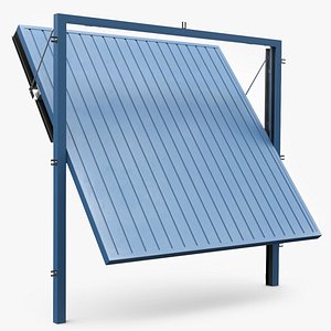 Traditional Garage Door Rigged 3D model