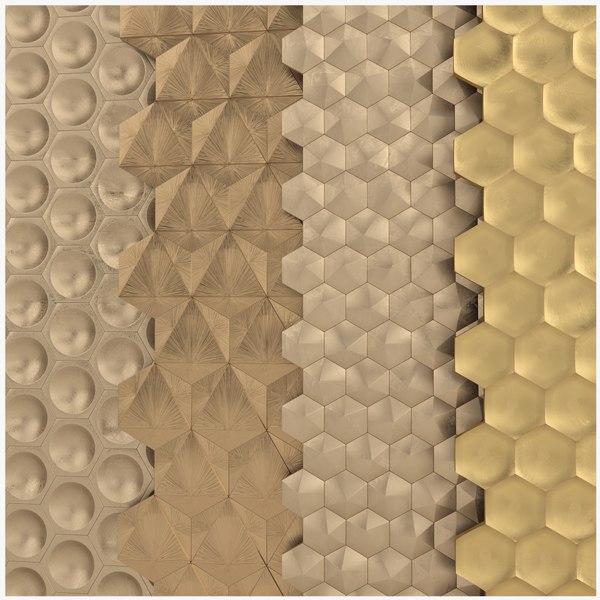 3D Gold 3D Panels Collection model