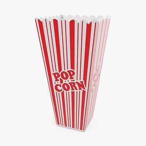 Empty Long Popcorn Cup 3D Model